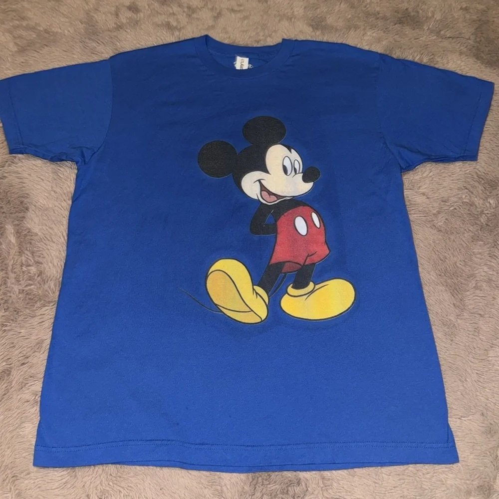 Disney mens royal blue Mickey Mouse men’s shortsleeve T-shirt shirt Large - Picture 1 of 6